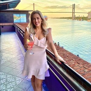Bcbg cream nude cocktail dress